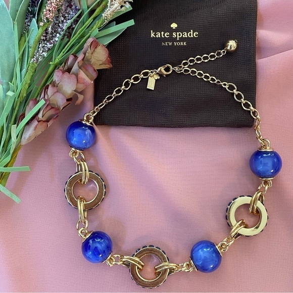 Kate Spade Second Nature Necklace BlueMulti Round Bauble Spheres Collar GORGEOUS - Picture 1 of 7